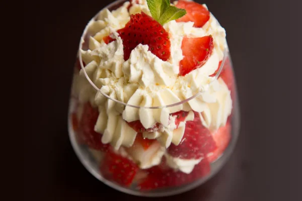 Strawberries with Spice Drops® infused cream